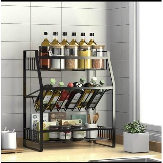 KỆ GIA VỊ INOX 3 TẦNG NGHIÊNG TIỆN DỤNG