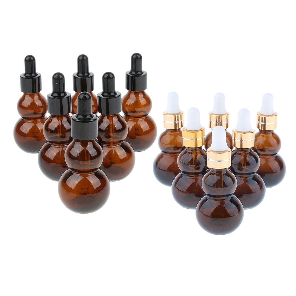 12 Pcs Amber Empty Refillable Glass Dropper Bottles For Essential Oil Makeup
