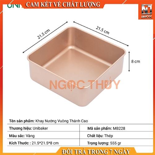 Khuôn nướng bánh vuông mạ vàng MB228