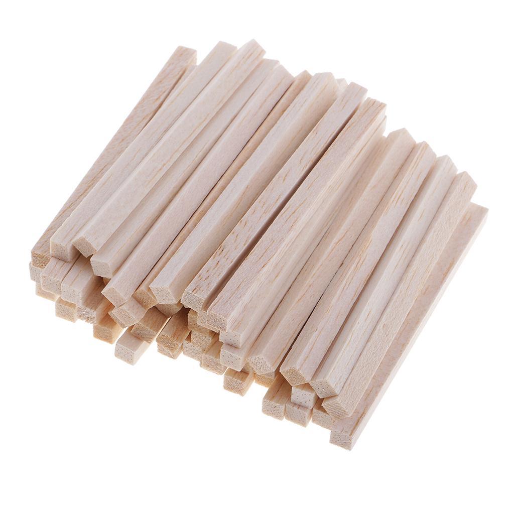 150x Balsa Wood Square Wooden Stick For Kids Children DIY Ornament 5/8/11cm