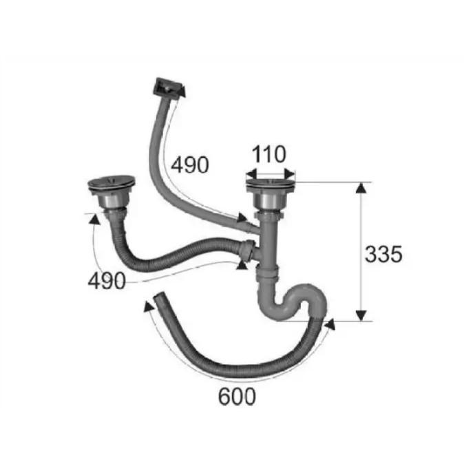 COMBO CHẬU RỬA CHEN 2 HỘC ,1 CÁNH (DÀI 1.05m,RỘNG 0,45m)+VÒI INOX 304+DÂY CÂP NƯỚC