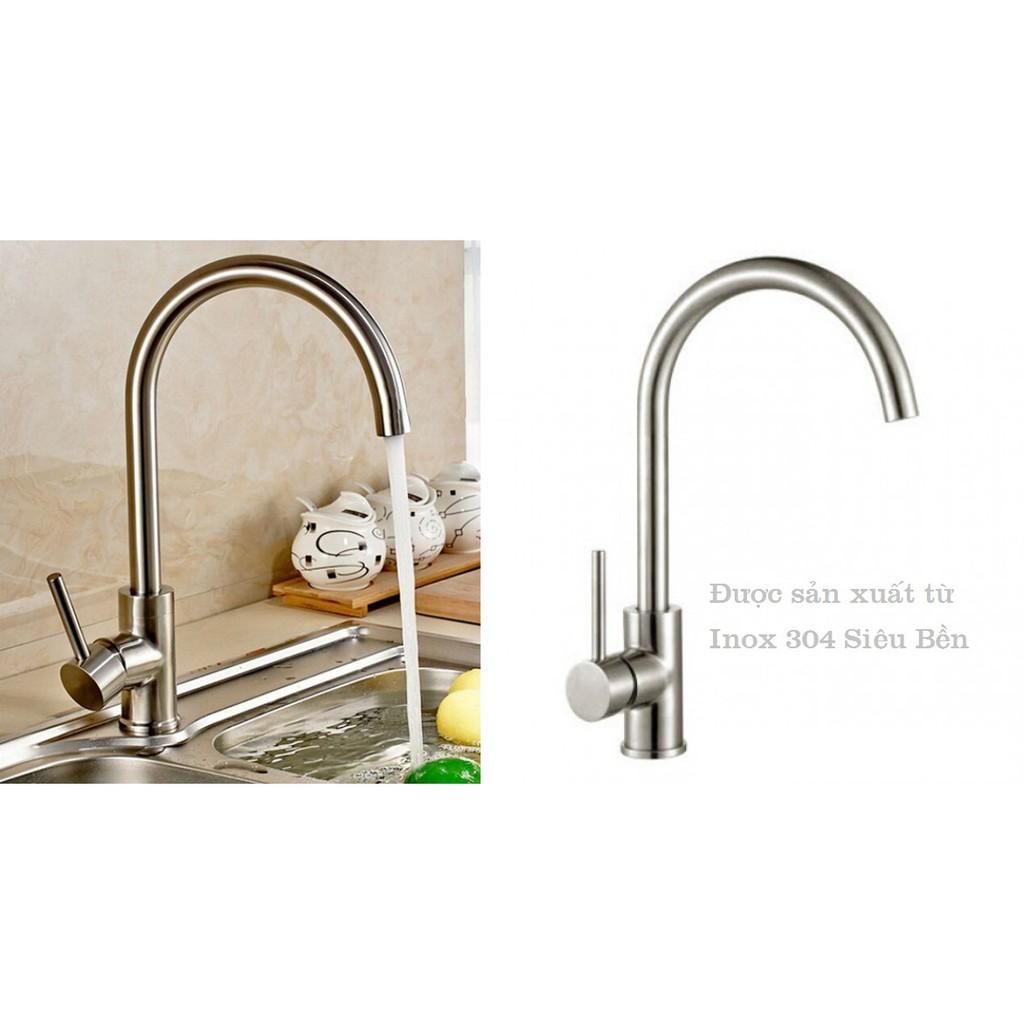 VÒI RỬA CHÉN NÓNG LẠNH KIỂU TRÒN ỐNG PHI 24 INOX SUS 304 VRC01