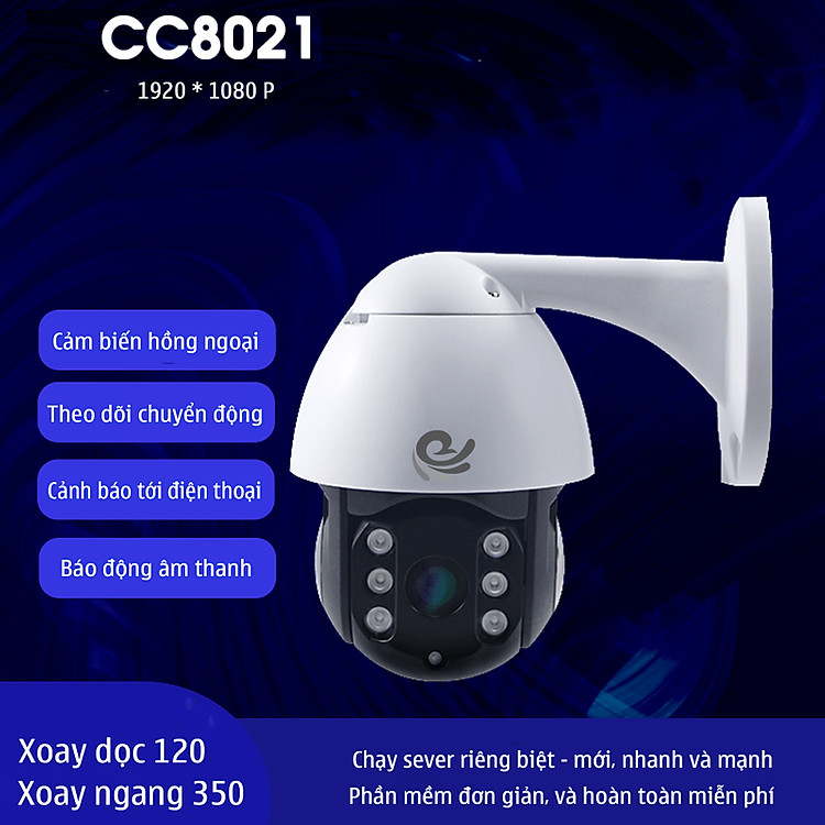 Camera Ip Wifi Ngoài Trời CareCam CC8021 Xoay 360 Độ 2.0MP Full HD 1080P - Hàng Chính Hãng