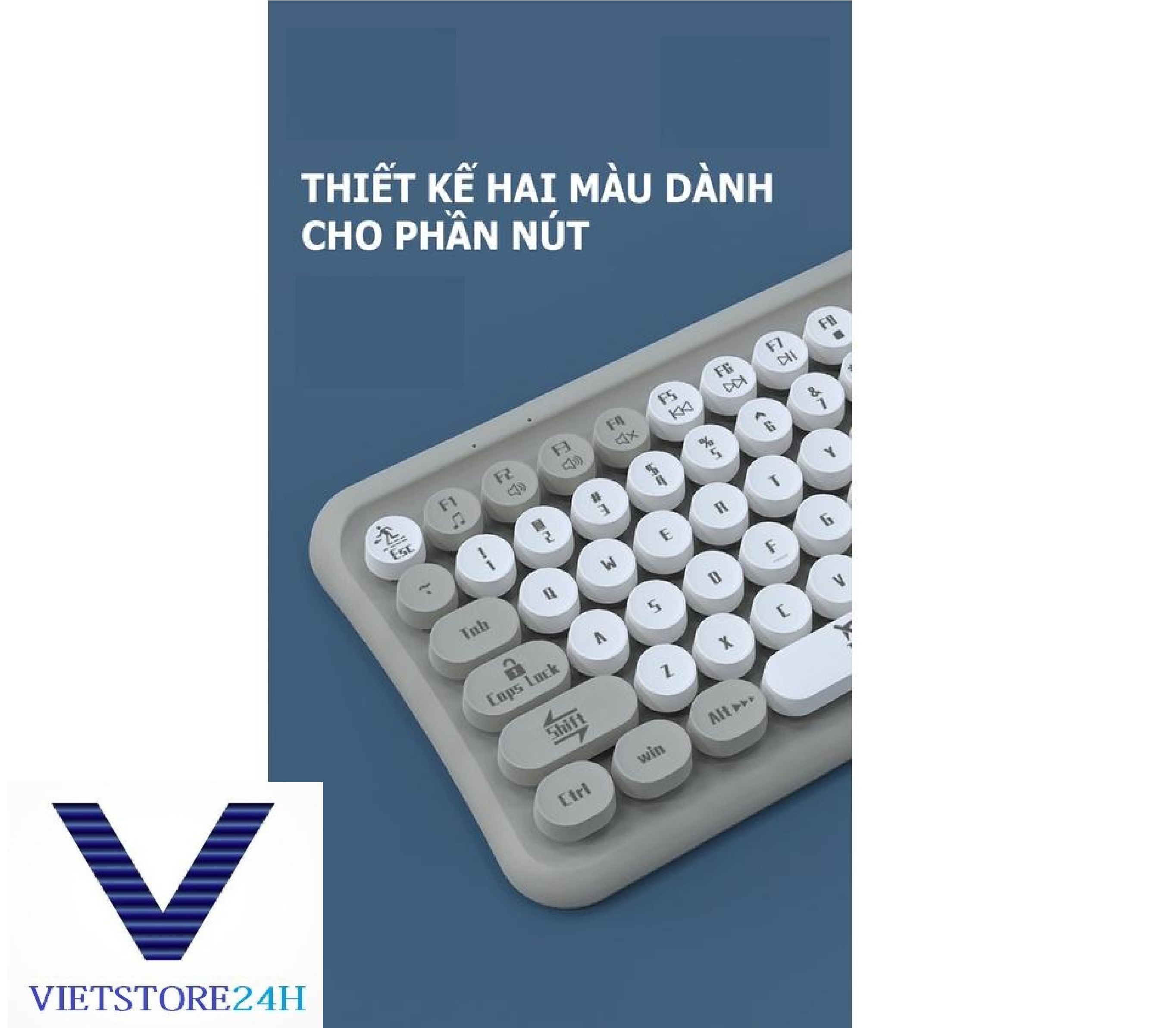 Bộ Bàn Phím Tròn Và Chuột Không Dây LANGTU LT700 dùng cho văn phòng VT (Màu Ngẫu Nhiên) - Hàng chính hãng