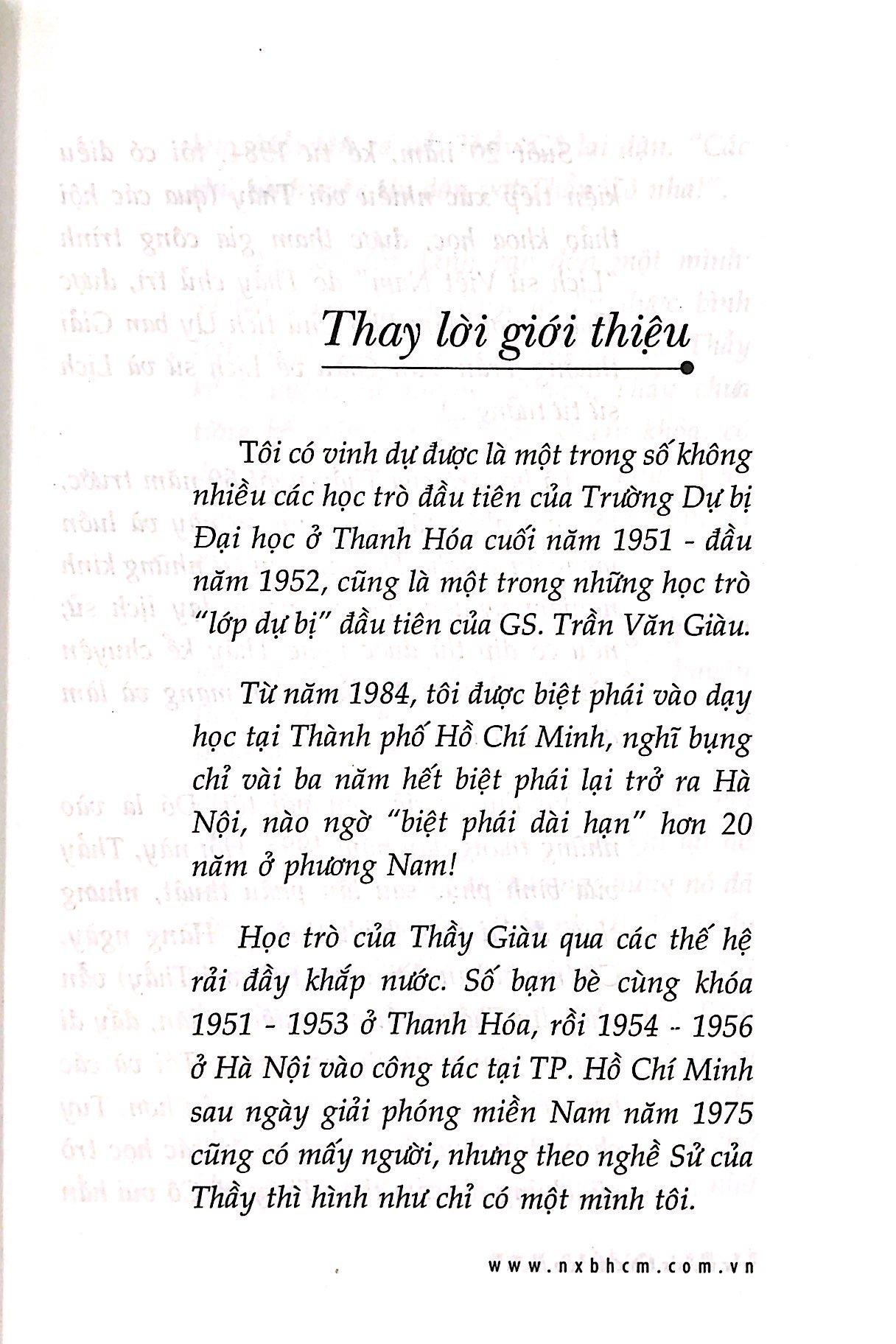 Sách Giáo Sư Trần Văn Giàu - Nghe Thầy Kể Chuyện