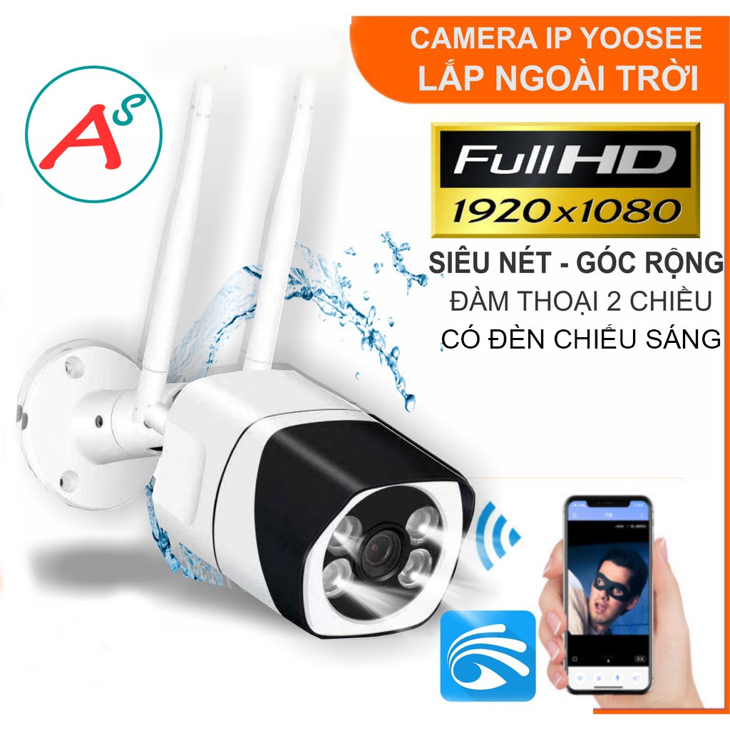 Camera IP Wifi Trong nhà Ngoài trời Yoosee 9104A FullHD 1080P + đàm thoại 2 chiều + Ban đêm có màu + Thẻ nhớ 32G - Hàng Nhập Khẩu