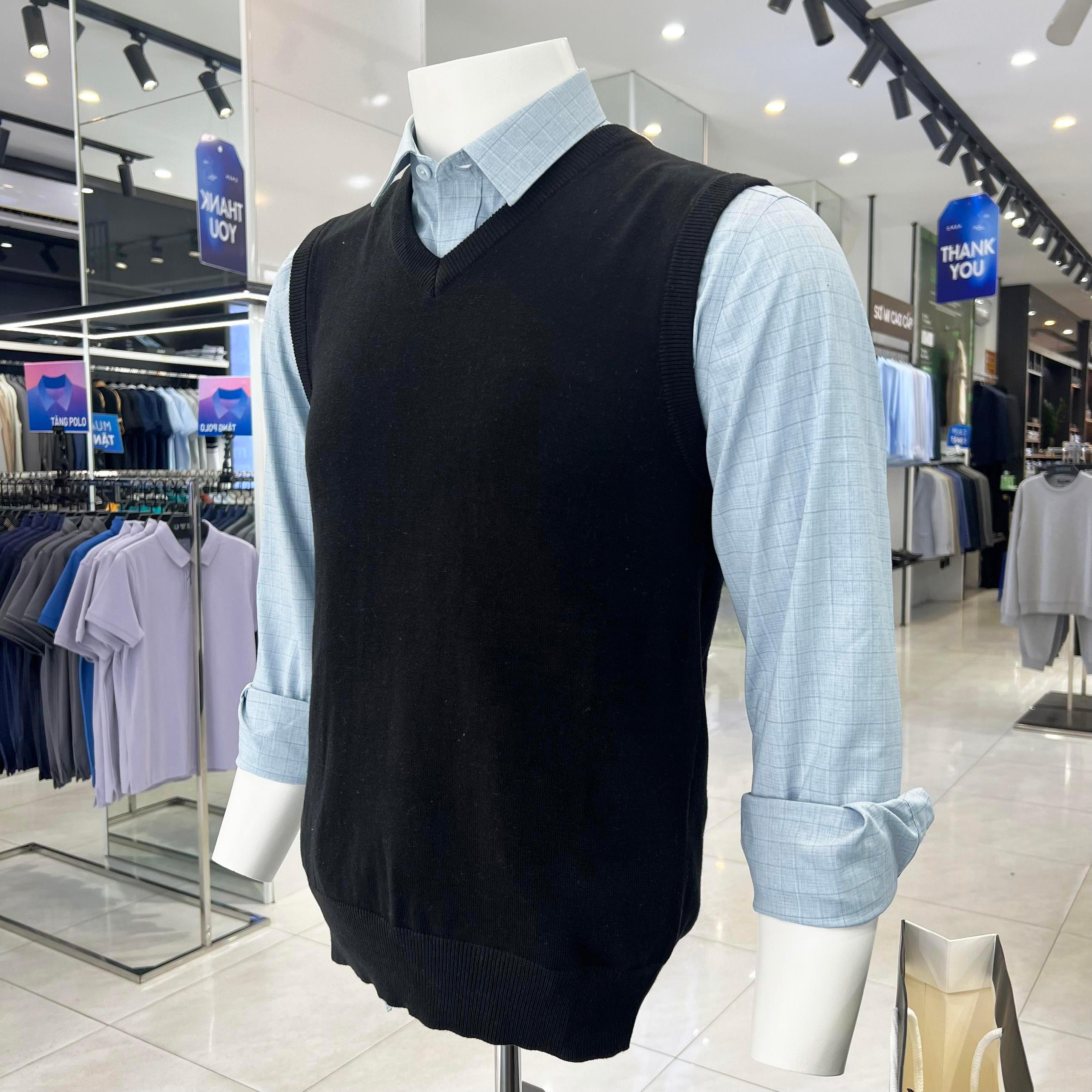 Áo len nam OWEN cổ tim sợi cotton giữ ấm tốt, không xù mã AG220771