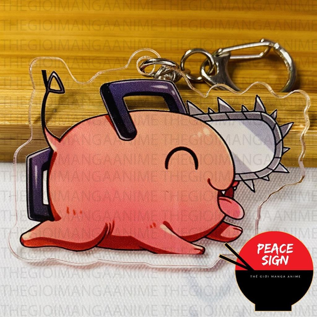 ( Mica trong acrylic ) Móc khóa in hình CHAINSAW-MAN THỢ SĂN QUỶ anime chibi dễ thương