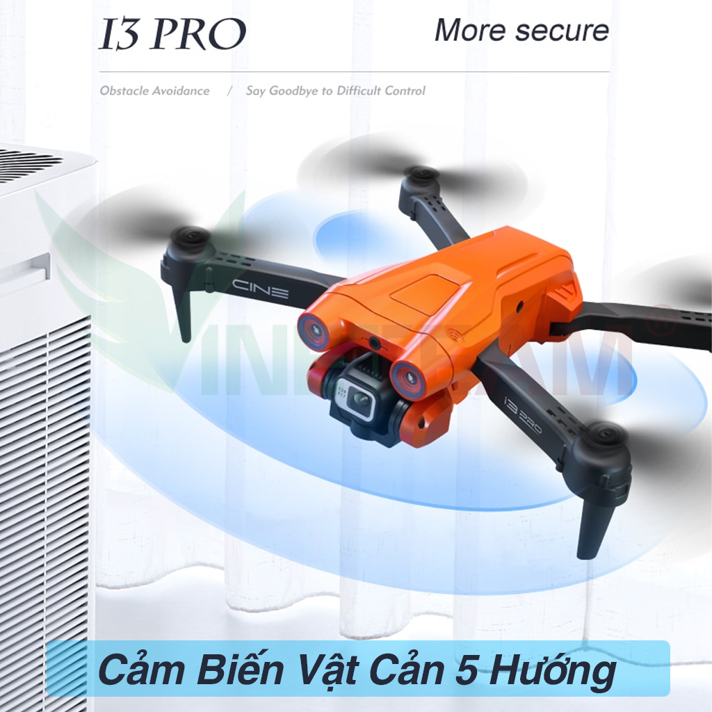 Máy Bay Điều Khiển Từ Xa Vinetteam I3 PRO Camera Kép Quadcopter UAV Với Bản Nâng Cấp 720P / 1080P / 4K HD Cảm Biến Chướng Ngại Vật Có Thể Điều Chỉnh Camera - Hàng Nhập Khẩu