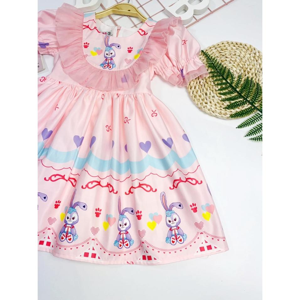 Đầm bé gái LIKEKIDS váy họa tiết thỏ xinh xắn dành cho trẻ em mẫu giáo tiểu học từ 1 tuổi đến 10 tuổi