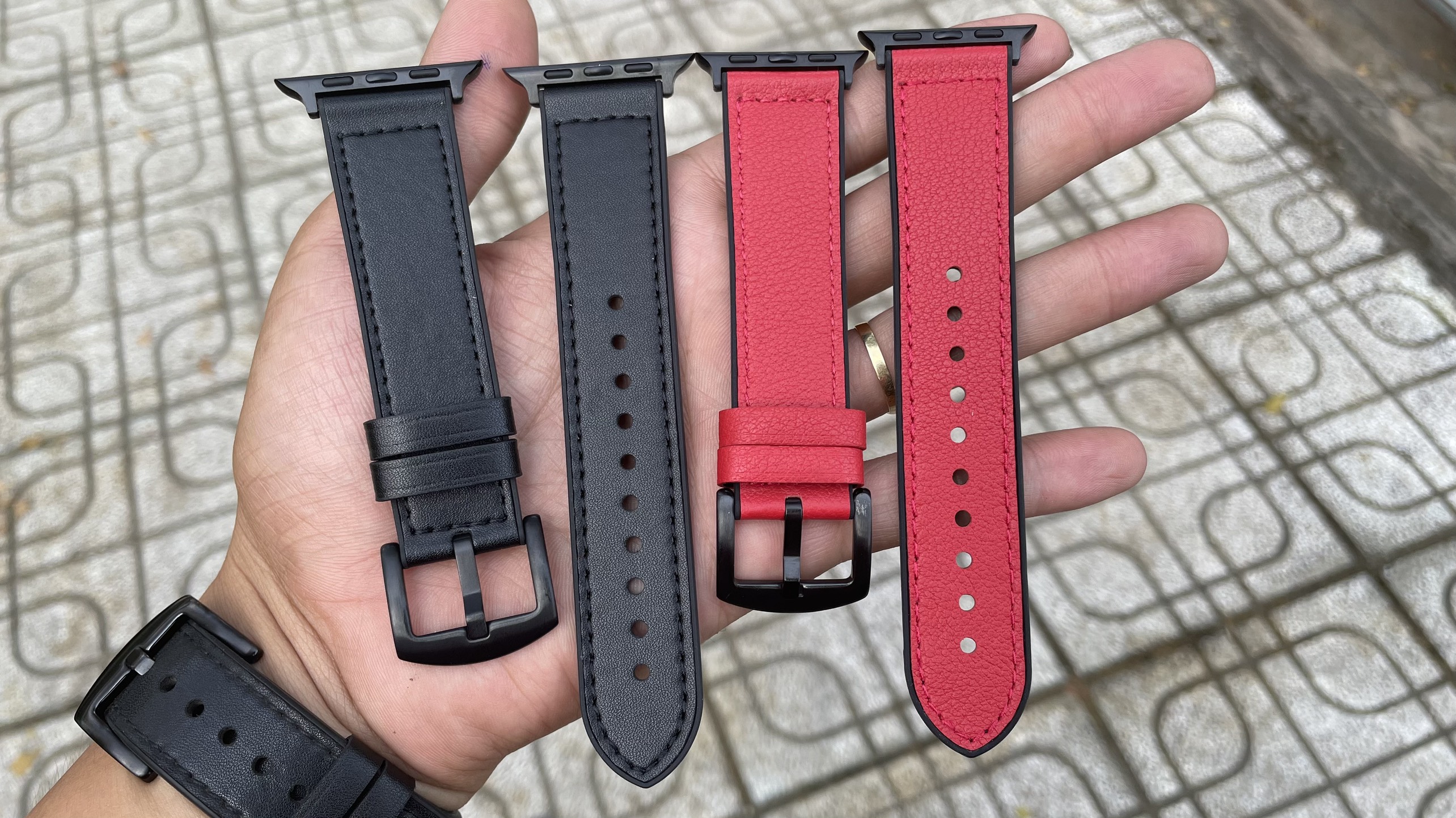 Dây da sáp dầu Vintage cao cấp dành cho Apple watch 40mm/44mm/38mm/42mm kèm hộp gỗ cho Apple watch Series 7 6 SE 5 4 3 2 41mm 45mm