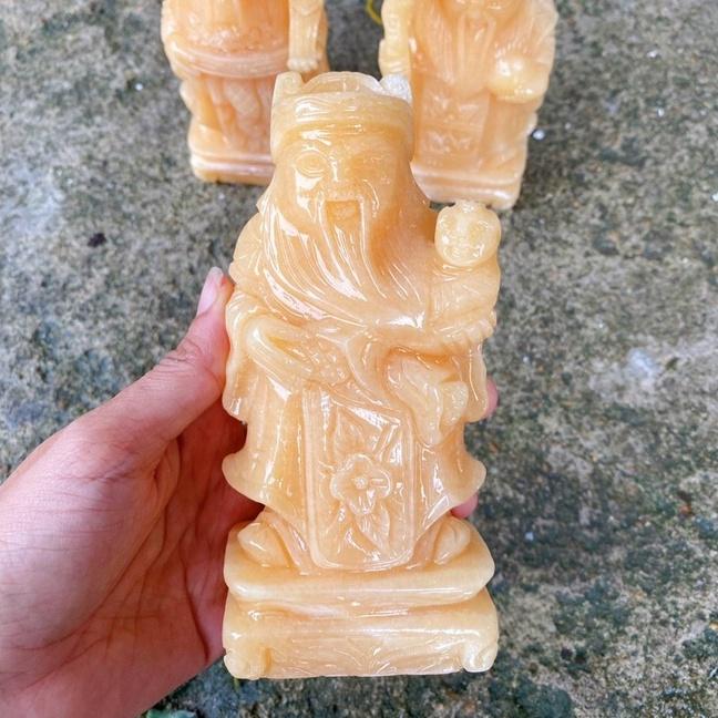 Bộ Tam Đa Phúc Lộc Thọ Đá Ngọc Hoàng Long, Đá Onyx Xanh - Cao 15cm & 20cm