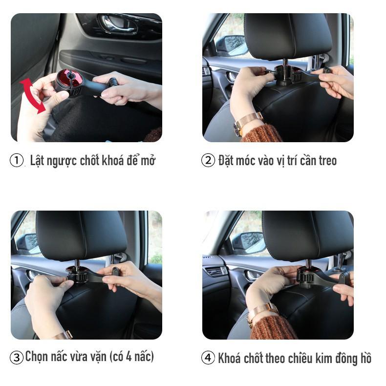 Móc Treo Đồ Kiêm Giá Đỡ Điện Thoại Dành Cho Ôtô Cao Cấp