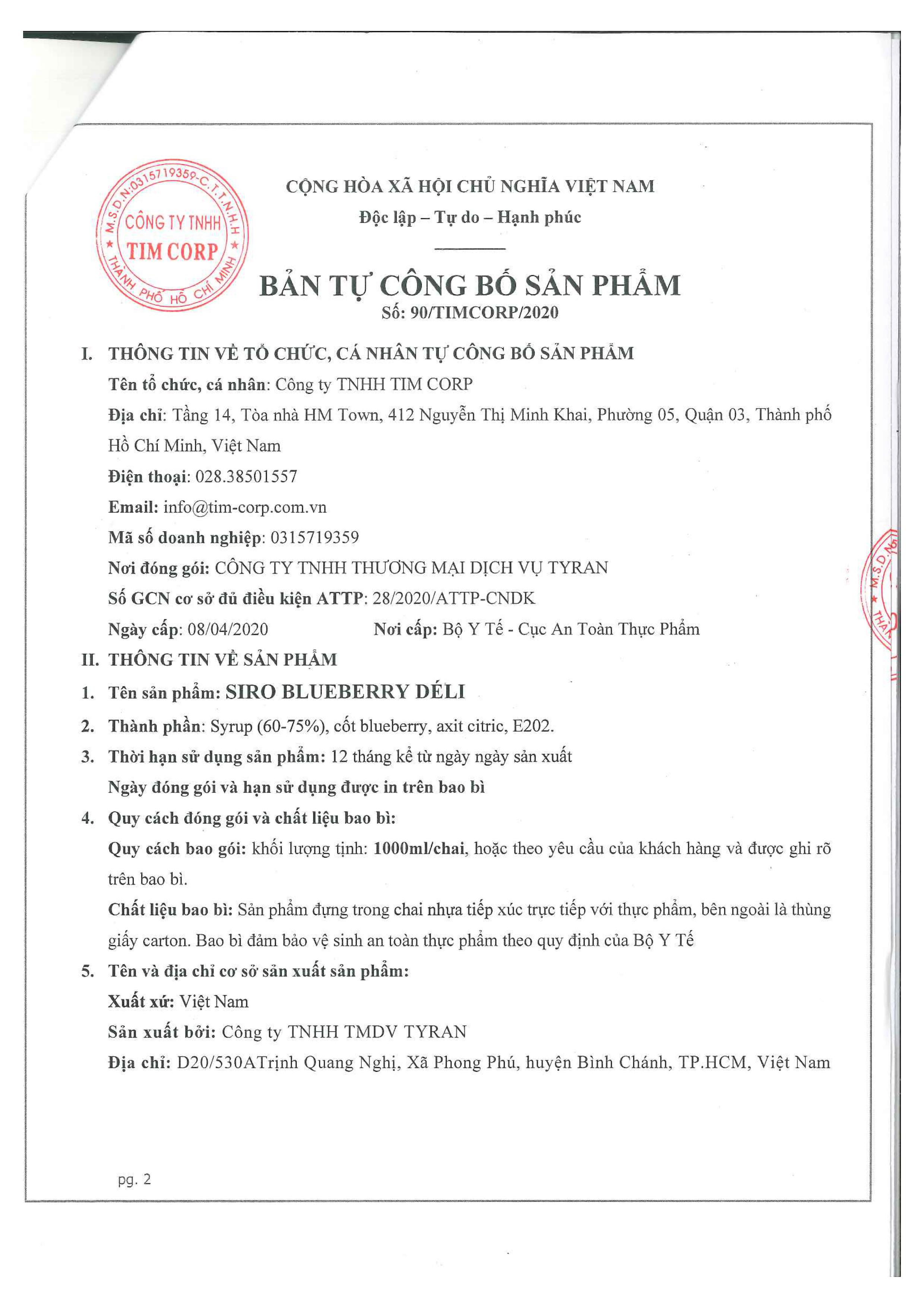 Siro việt quất Déli chai 1lit, HSD: 12 tháng  [CHUYÊN SỈ] Nguyên liệu pha chế trà trái cây, soda,...