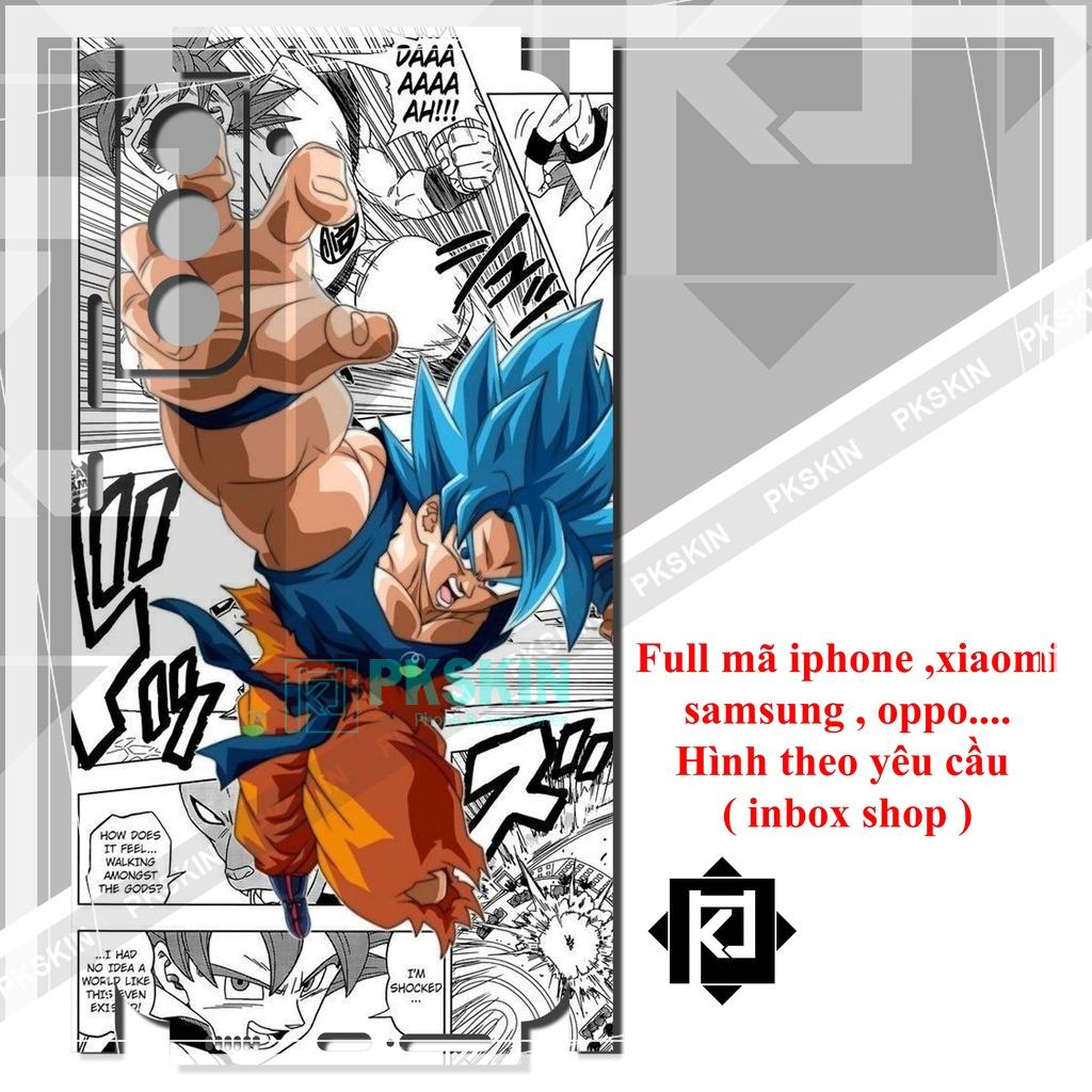 Miếng dán skin full lưng viền dành cho samsung s22, s22 plus ,s22 ultra , s20 , s20 plus, s20 ultra in hình dragon ball