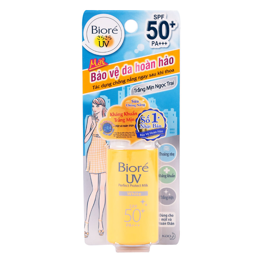 Sữa Chống Nắng Bảo Vệ Da Hoàn Hảo Biore Trắng Mịn Ngọc Trai (Tuýp 25ml)