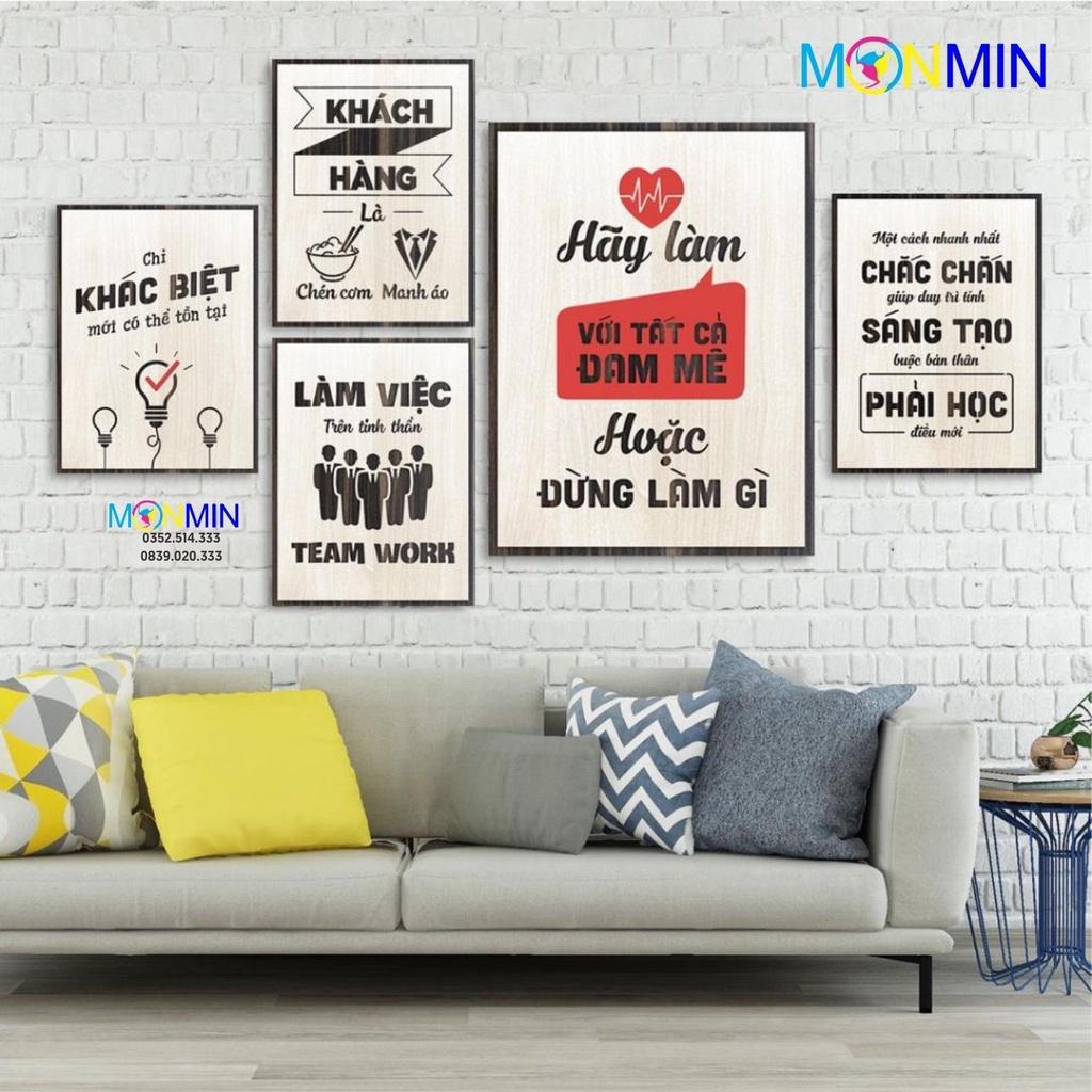 Bộ 5 Tấm Tranh Gỗ Slogan tạo động lực trang trí phòng