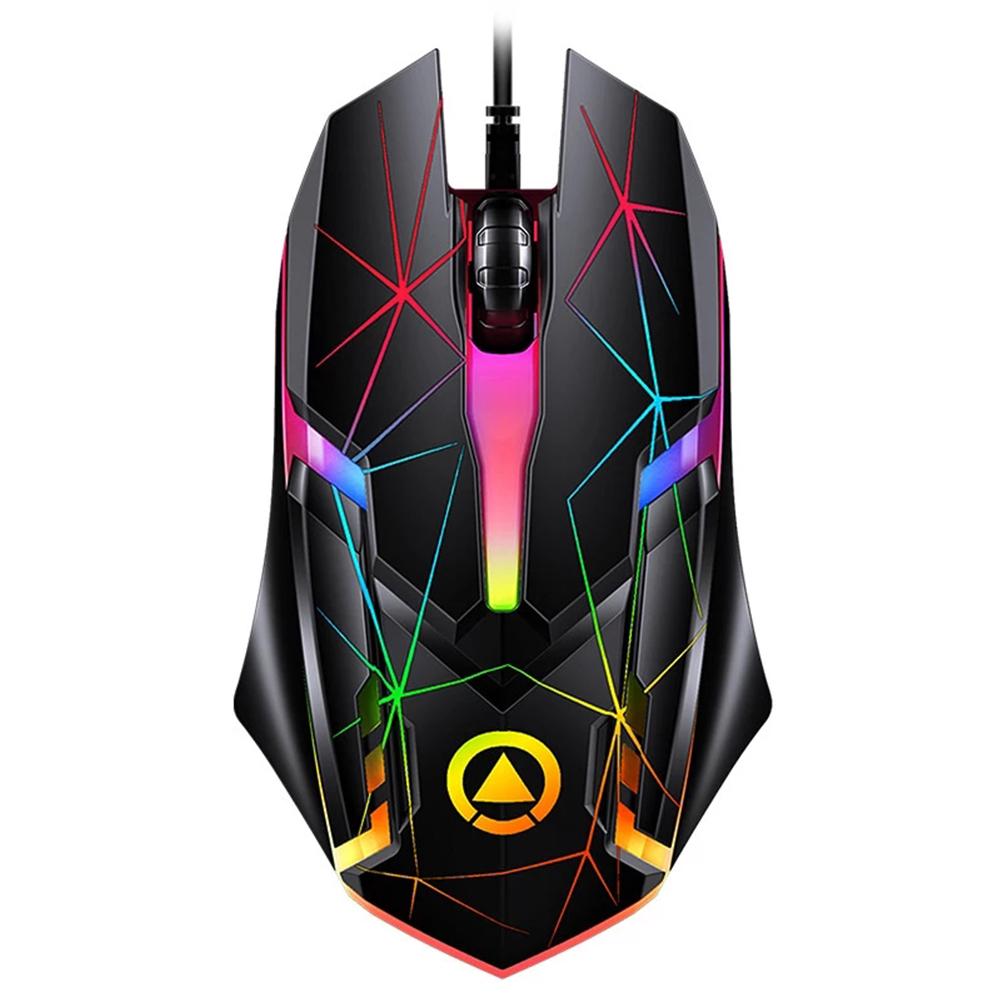 Quang USB Chuột Chơi Game Có Dây Led RGB 1200DPI Chuột Máy Tính 3 Phím Ergonomic Chuột 3D Đi Đêm Hay Cơ Học dành Cho Máy Tính Laptop