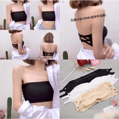 Set 3 áo su không dây ôm chặt không tụt ÁO ỐNG SU BRA NÂNG NGỰC -ÁO QUÂY. free size từ 40-60kg