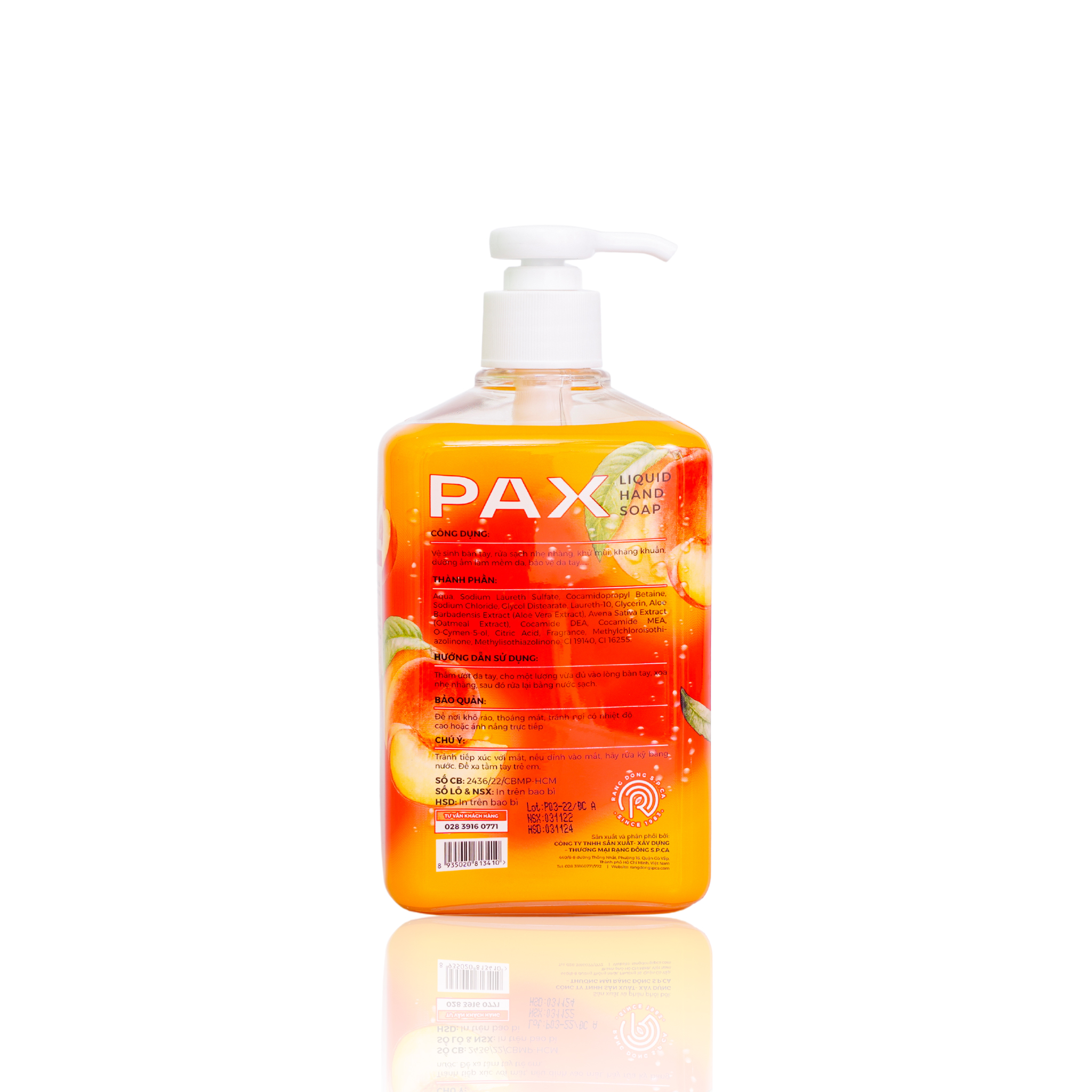 Nước Rửa Tay Tạo Bọt Pax 600ml Sữa Rửa Tay Diệt Khuẩn Dưỡng Ẩm Bảo Vệ Da Tay