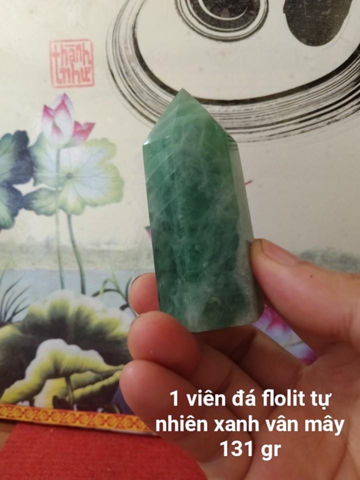 Trụ Đá Flourite Tự Nhiên Màu Xanh, Đá Thanh Tẩy Giúp Hỗ Trợ Reiki, Thiền Định, Sưu Tầm, Chặn Giấy (131 gr)