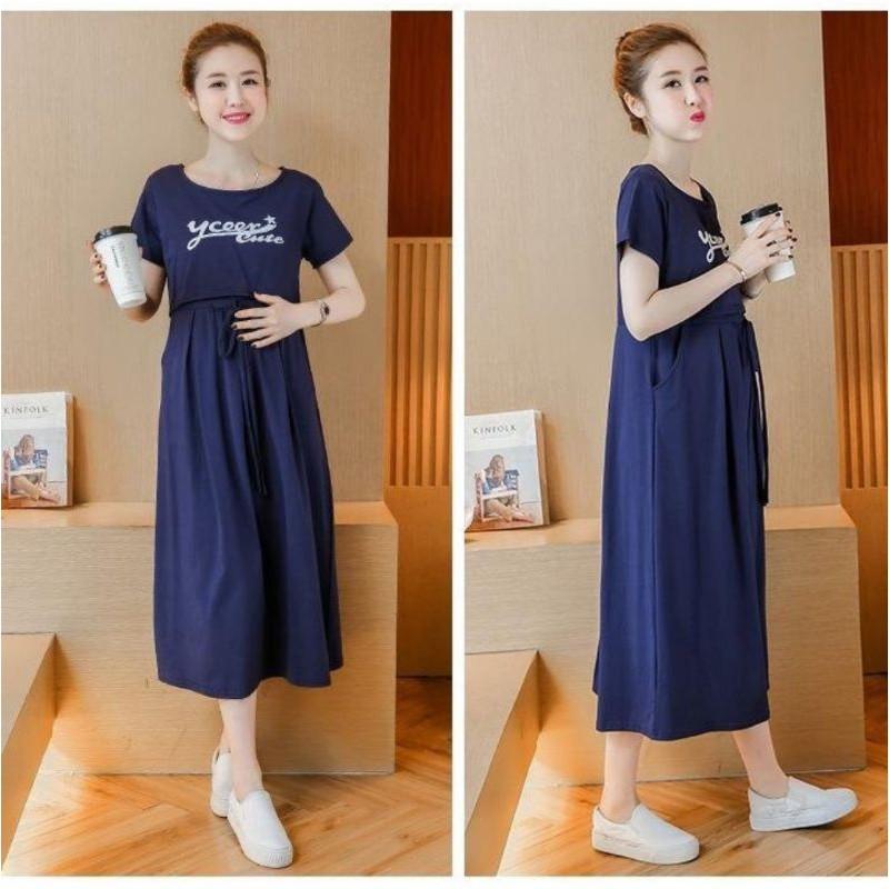 Đầm bầu và sau sinh cho con ti vải thun mát mịn 75kg đổ lại