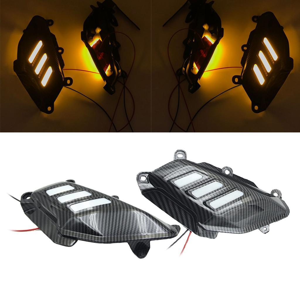 Motorcycle Rear Side Grille Guard Cover with LED For 155