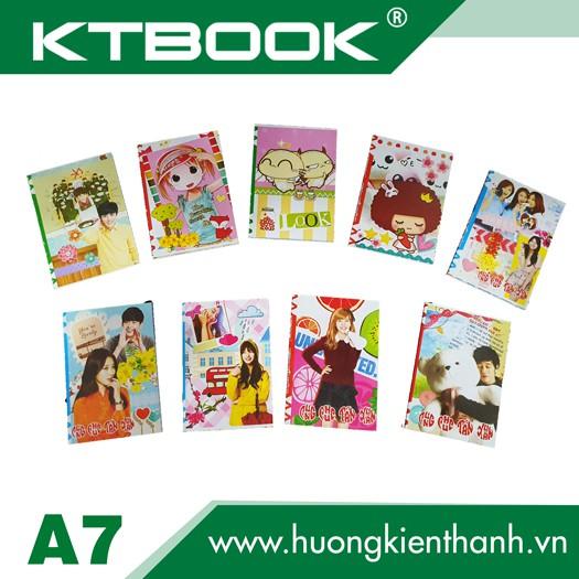 Gói 50 cuốn Sổ tay A7 bìa giấy cứng KTBOOK cao cấp ruột giấy trắng caro cao cấp