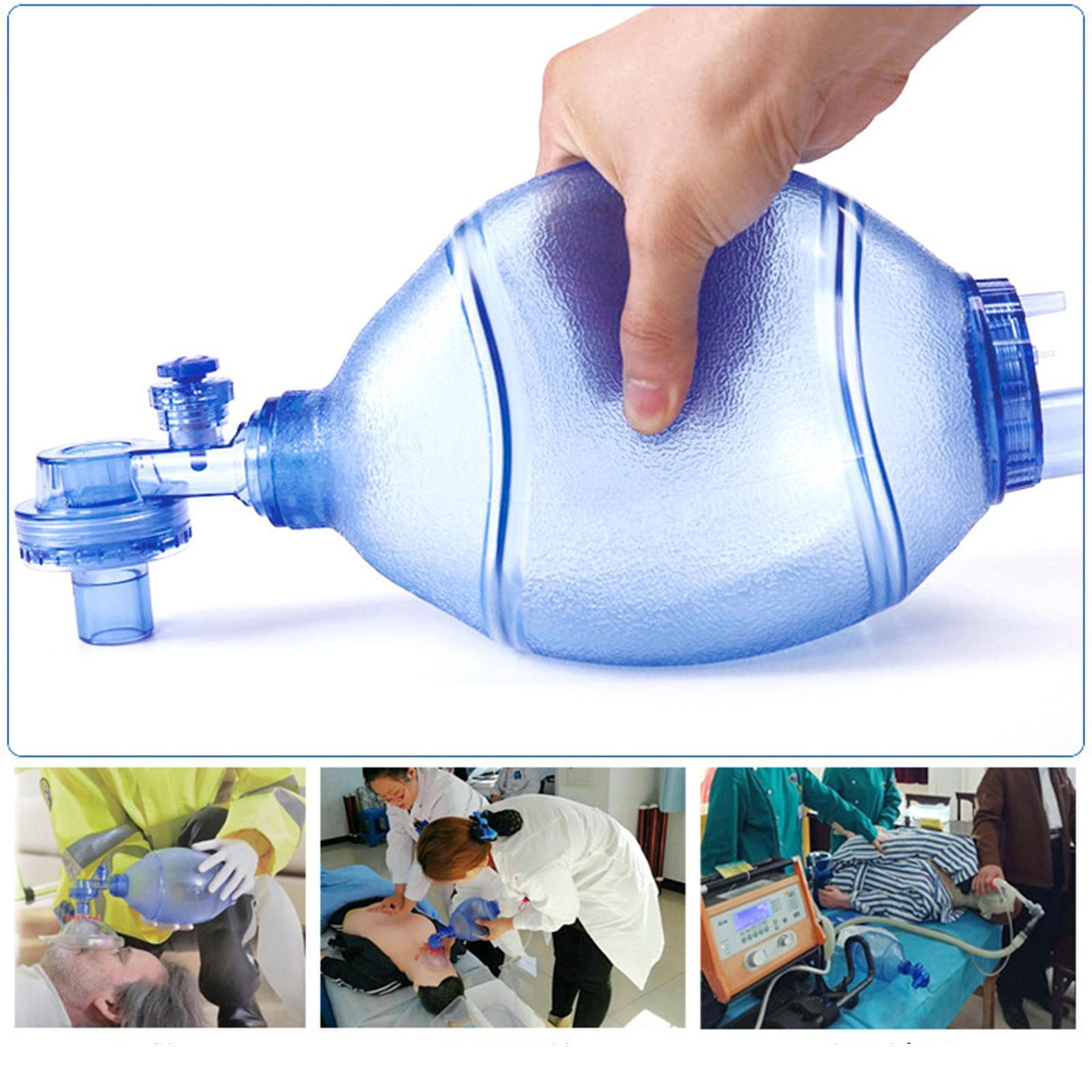 CPR Manual Tool Kit PVC Practi Mask Emergency Bag with Tubing and Mask Reservoir Bag Resuscitation Air Bag for First Aid Training Home Use