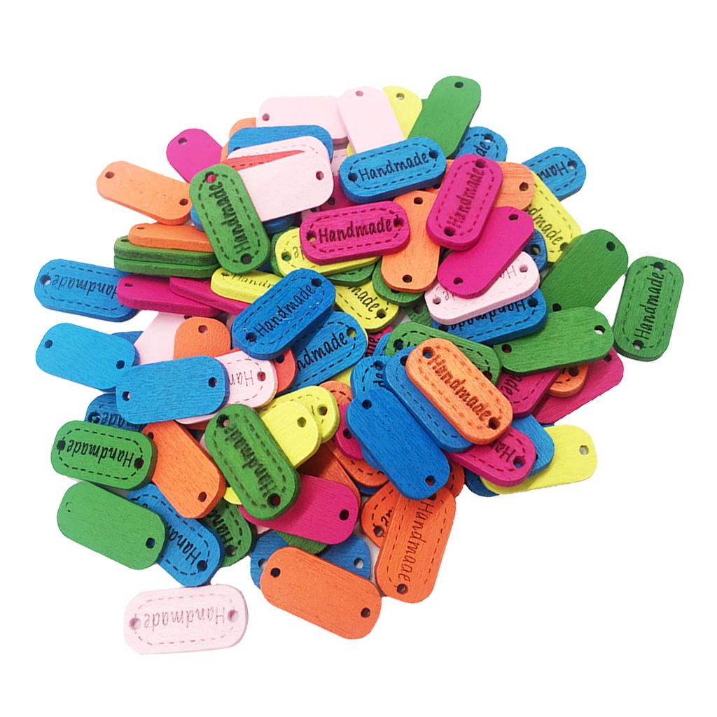 100 Cái Nhiều Màu Với Dáng Hình Nút Gỗ Cho Quần Áo Embellishmnet