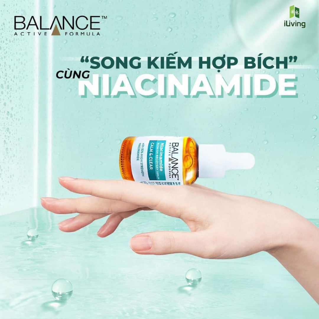 Bộ sản phẩm ngừa mụn, giảm thâm và làm sáng da Serum Balance 12% Vitamin C Supershot và Niacinamide ILIVING-BALCB2SR
