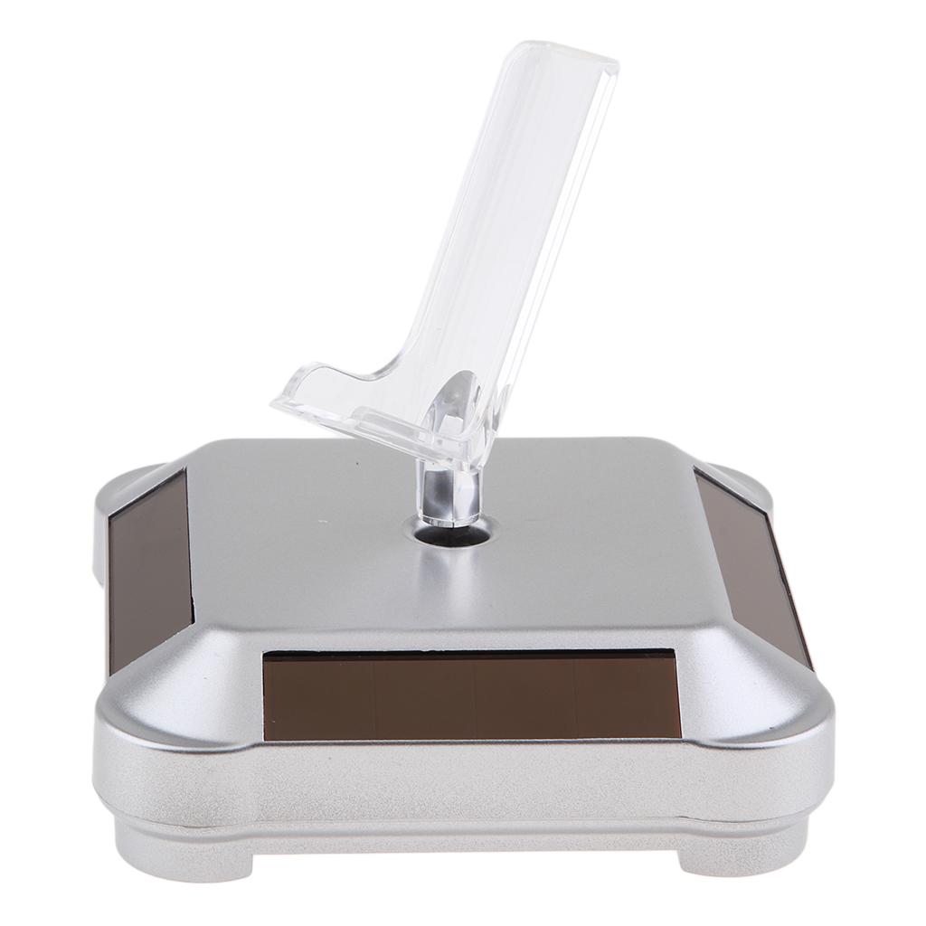 Solar and Battery Powered Turntable Rotating Display Stand Holder Watch Jewelry & Phone Display V Rack, Convenient, Save energy, Eco-friendly