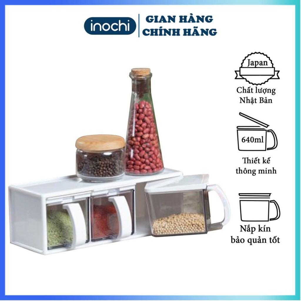 Bộ gia vị nhà bếp, Cao Cấp Yoko Nhật Bản thông minh Kháng Khuẩn Nắp Kín Sắp Xếp Linh Hoạt BGVIN