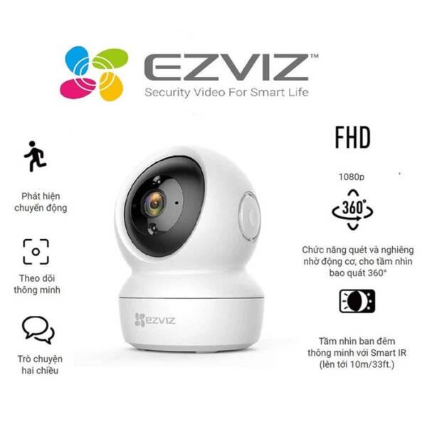 Camera wifi Ezviz C6N không dây xoay 360 độ đàm thoại 2 chiều - Hàng chính hãng