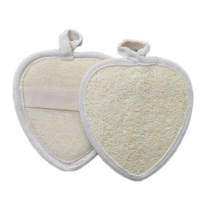 Xơ mướp rửa mặt, tắm rửa tẩy tế bào chết cho da hàng xuất Nhật hình trái tim