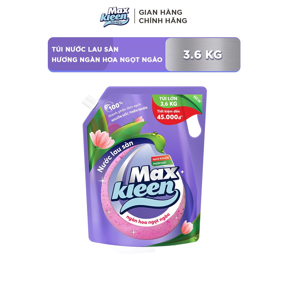 Túi Nước Lau Sàn MaxKleen 3.6kg - Ngàn Hoa Ngọt Ngào
