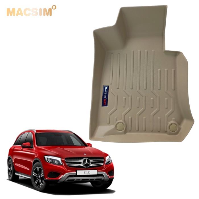 Thảm lót sàn xe ô tô Mercedes GLC 2016 -2020 Nhãn hiệu Macsim chất liệu nhựa TPV cao cấp màu be