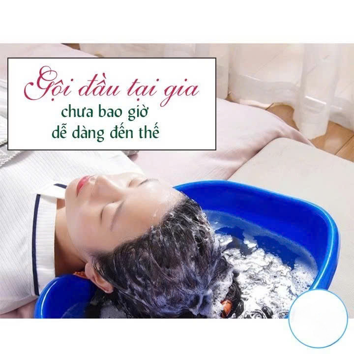Chậu Gội Đầu Tại Nhà, Tại Giường Cho Người Già, Người Bệnh, Trẻ Em, Bà Bầu MÀU XANH
