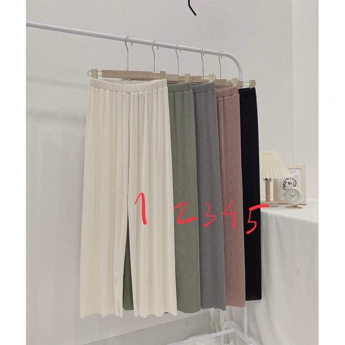 quần tăm ống suông - 3(xám),freesize dưới 55kg