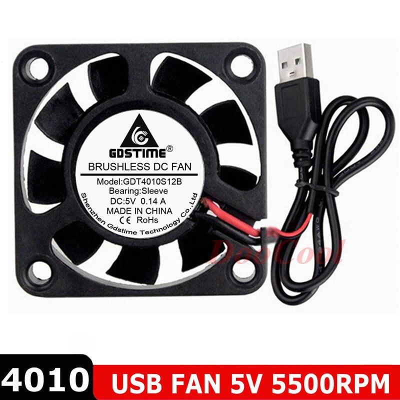 500pcs/lot Gdstime 40mm Mini USB Fan 5V 40x40x10mm 4010 4cm Laptop Computer PC Cooler Cooling Fans