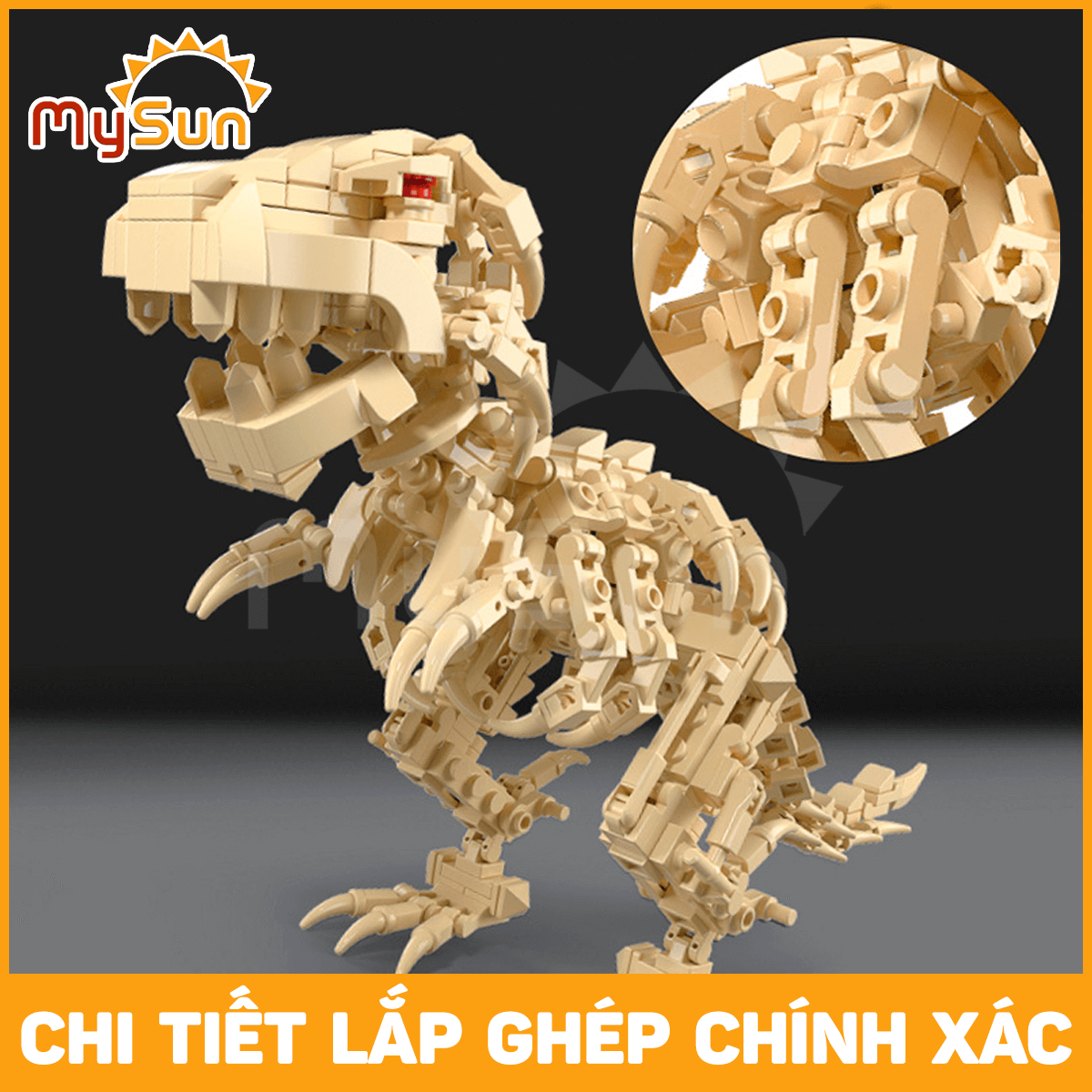 Mô hình trứng hóa thạch khủng long đồ chơi mini cho bé lắp ghép xếp MySun