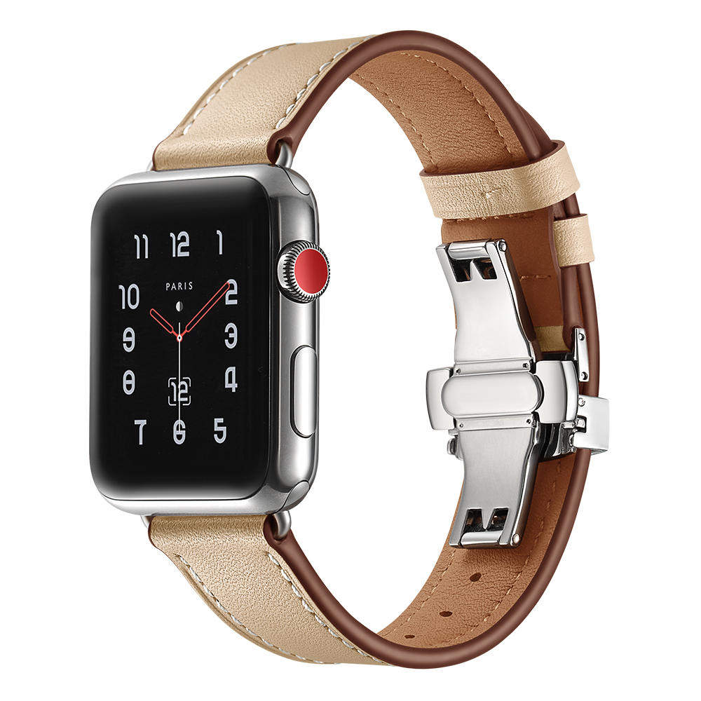 Dây Da Khóa Bướm Chống Gãy Dành Cho Apple Watch 42/44mm