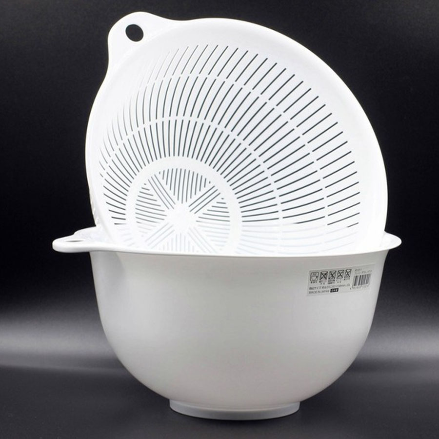 3 bộ chậu rửa và rổ nhựa 1,5L - Hàng nội địa Nhật