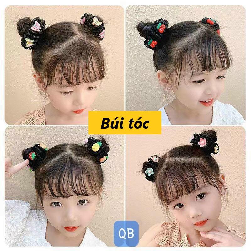 Set 2 Dây búi tóc đính charm tạo kiểu cho bé, búi tóc xoăn lọn xinh xắn