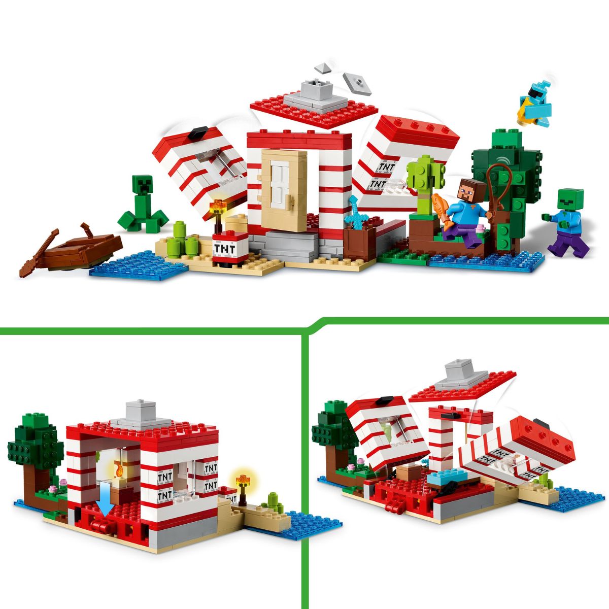 LEGO MINECRAFT 21275 Đồ Chơi Lắp Ráp Đài TNT Trong Rừng (287 chi tiết)