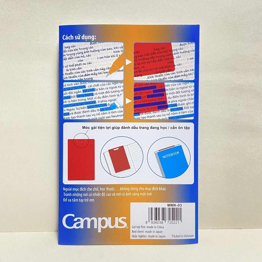 Bộ sản phẩm ghi nhớ Campus Memorization Kit MMK-03 (1 bút gel, 1 bút đánh dấu, 1 tấm phin đỏ)