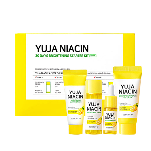 Bộ kit 4 món dưỡng sáng và mờ thâm, nám Chiết Xuất Quả Thanh Yên Some By Mi Yuja Niacin 30 Days Brightening Starter Kit