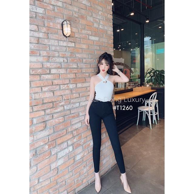 Quần jean đen trơn nữ