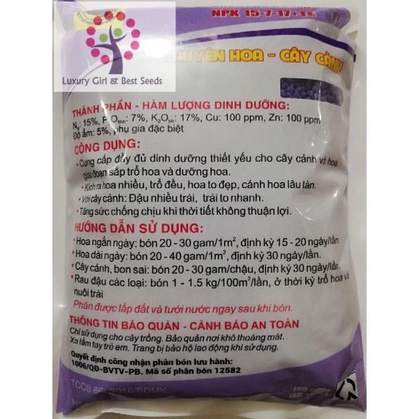 Phân Bón Đầu Trâu NPK 15-7-17+TE Chuyên Hoa, Cây Cảnh - Shop Phân Bón và Hạt Giống