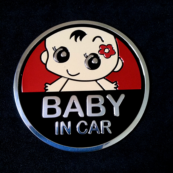 Logo dán kim loại BABY IN CAR